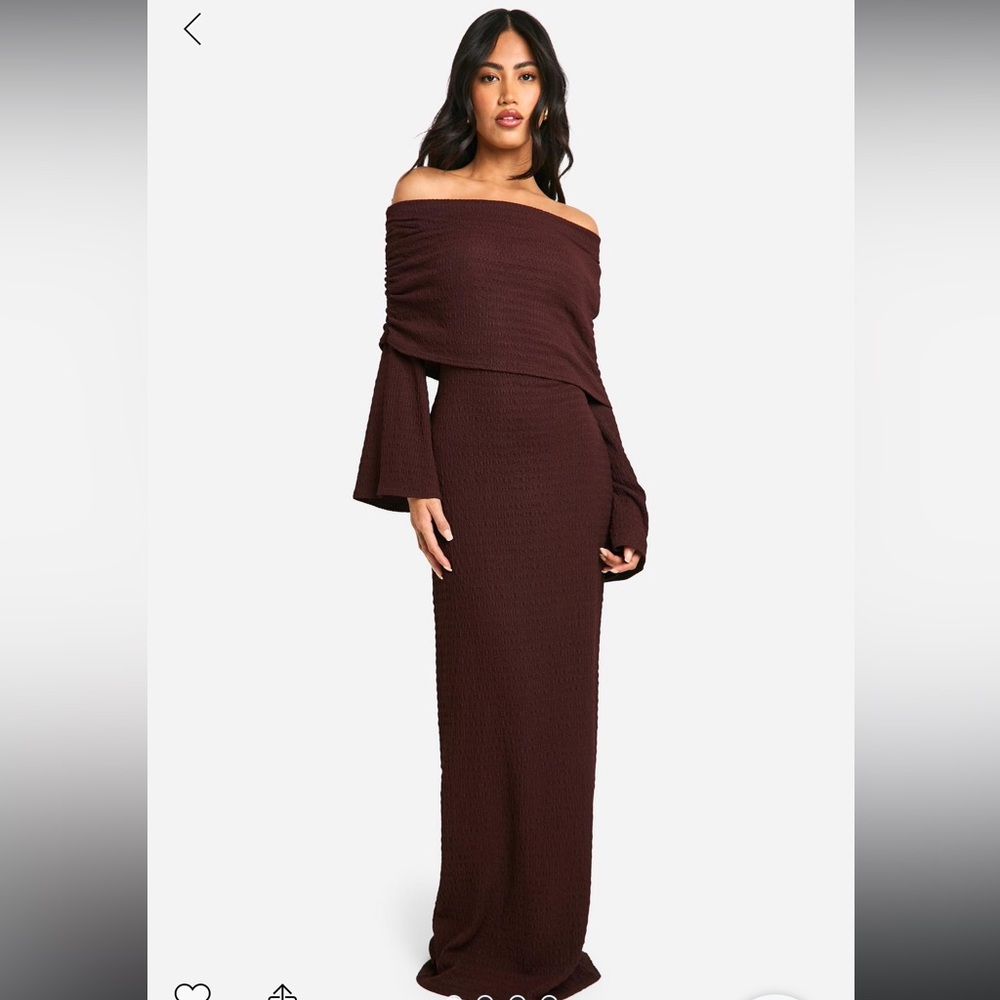 BNWT Off-Shoulder Brown Dress